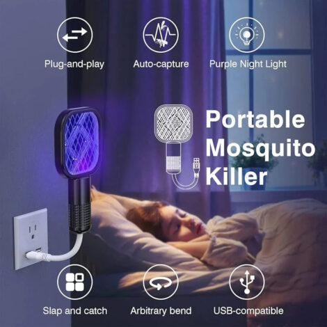 Electric Mini USB Mosquito Killer Racquet Lamp  (Random Color)